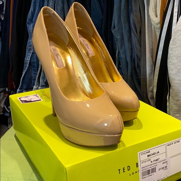 Ted Baker Nude Patent Leather Platform Pump - Picture 1 of 4